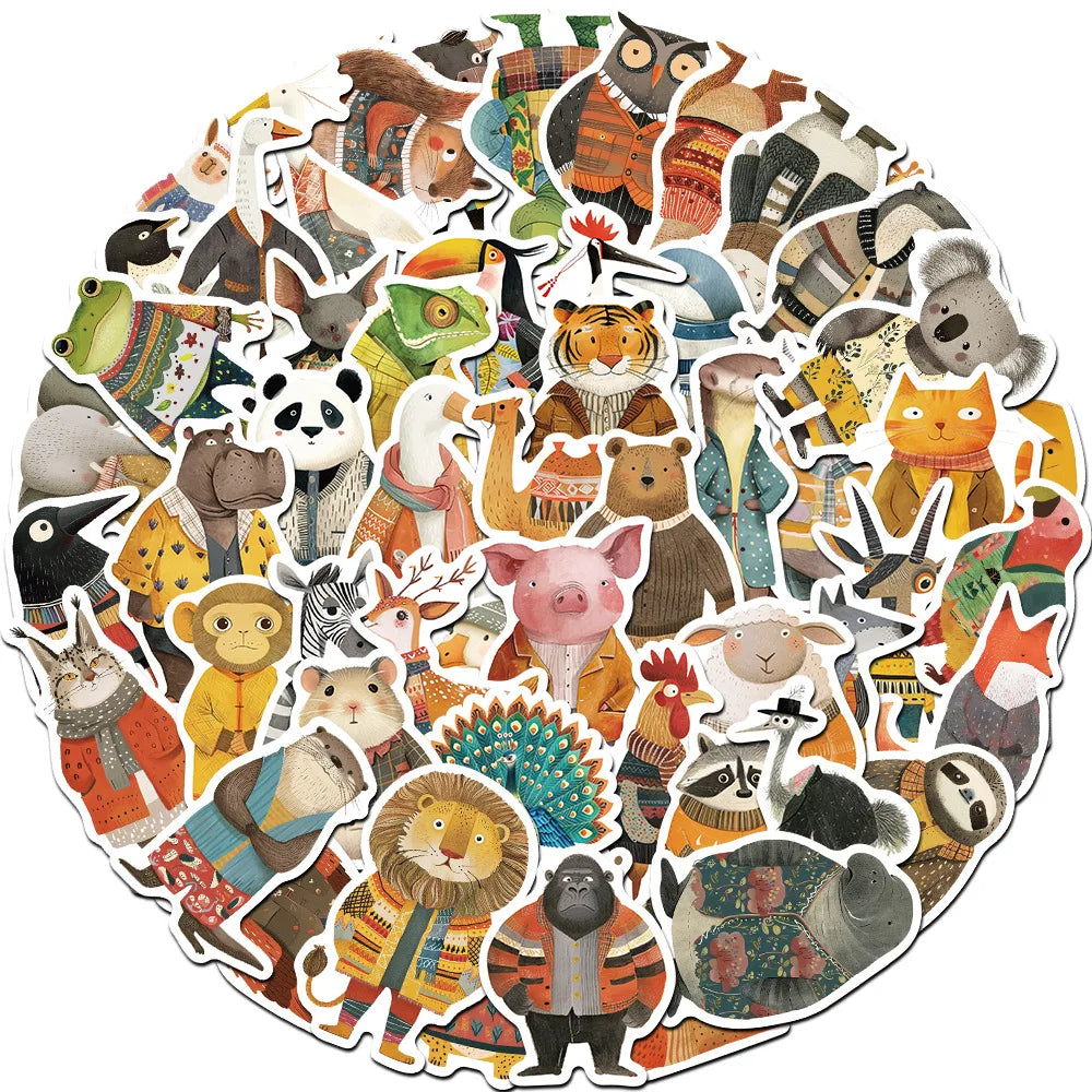 Cute Animal Stickers for Suitcase, Skateboard, Laptop, Luggage, Fridge, Phone, Car - 10/30/55PCS (ONLINE ORDER ONLY)