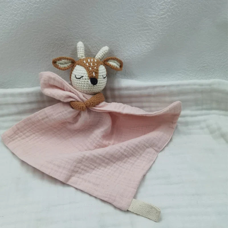 Baby Bib with Sleeping Animals Rattle (ONLINE ORDER ONLY)