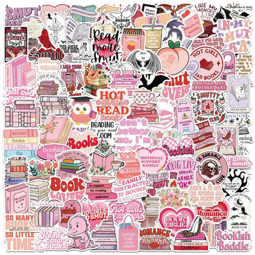 10/50/100pcs Mix Kawaii Smut Bookish Dark Romance Reading Book Stickers Aesthetic DIY Scrapbooking Notebook Laptop Phone Sticker (ONLINE ORDER ONLY)