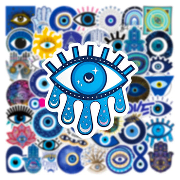 10/30/50PCS Cool Turkish Evil Eye Stickers Aesthetic Decals For Kids Phone Laptop Guitar Luggage Car Waterproof Sticker Kid Toys (Online Order Only)
