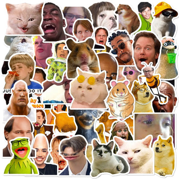 10/50/100pcs Funny Meme Stickers Vinyl For Laptop Guitar Skateboard Water Bottle Bicycle Car Decals Waterproof Graffiti Sticker (Online Order Only)