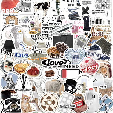 10/25/55pcs Cartoon Ins Style Cute Graffiti Anime Stickers Luggage Diy Skateboard Laptop Helmet Guitar Sticker Decals Toys (ONLINE ORDER ONLY)