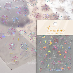Colorful Fireworks Burst Hot Stamping Process Laser Pink Bright Romantic Self Adhesive Nail Art Stickers Chic Manicure Decals (ONLINE ORDER ONLY)