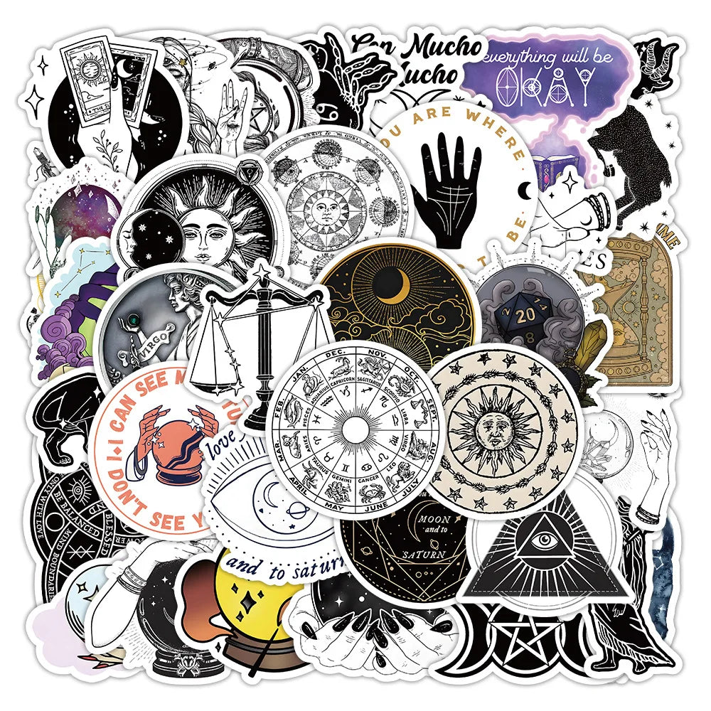 Vintage Gothic Astrology Stickers Set - Laptop Phone Suitcase Notebook Fridge Decals (ONLINE ORDER ONLY)