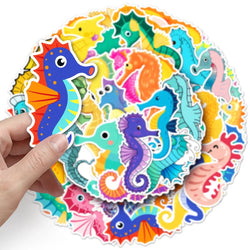 Sea Animal Seahorse Stickers for Phone Laptop Luggage Skateboard Kids Gift (Online Order Only)