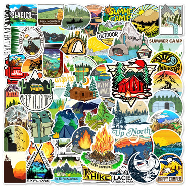 10/30/50/100PCS Outdoor Explore Mountain Camping Stickers Waterproof DIY Travel Suitcase Car Laptop Bicycle Helmet Toy Gift (ONLINE ORDER ONLY)