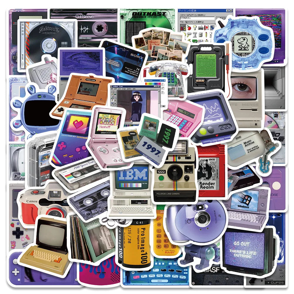 Retro Game Console Stickers for Laptop, Luggage, Skateboard - 10/30/50PCS Fun Decals for Kids (ONLINE ORDER ONLY)