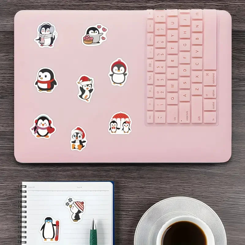 100-500pcs Penguin Christmas Stickers Thank You Sticker DIY Gift Baking Package Decoration Lables Scrapbooking Stationery (Online Order Only)