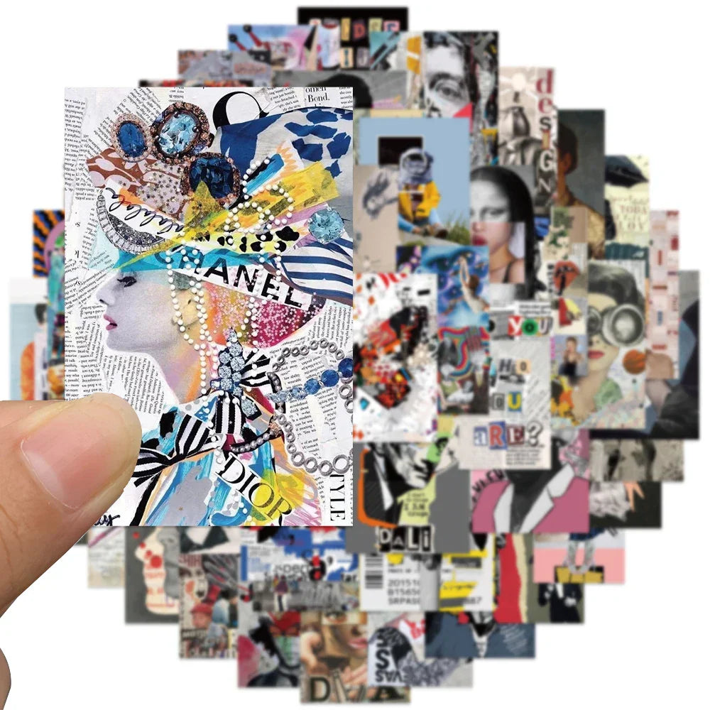 50pcs Aesthetic Water Bottle Sticker Modern Art Magazine Cover Stickers For Luggage Laptop Guitar Waterproof Vinyl Car Decals (ONLINE ORDER ONLY)