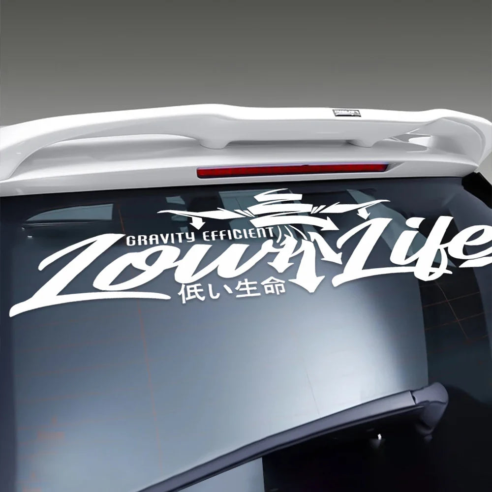 JDM Car Sticker Low Life Dropped Slammed Lowered Stance Slow Windshield Banner External Accessories Waterproof Vinyl Decals (ONLINE ORDER ONLY)