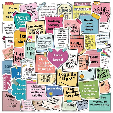 10/50Pcs Inspirational Positive Words Label Stickers Motivational Graffiti Decals Diary Phone Laptop Luggage Skateboard Sticker (ONLINE ORDER ONLY)