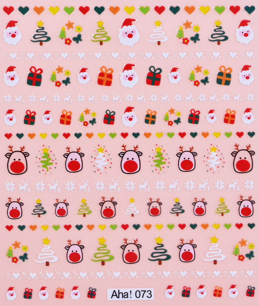 Christmas Greenery Nail Stickers Xmas Holly Animal Penguin Candy Winter Sliders Decor 2024 Holiday Decals Manicure Tips Foils *& (ONLINE ORDER ONLY)