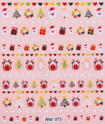 Christmas Greenery Nail Stickers Xmas Holly Animal Penguin Candy Winter Sliders Decor 2024 Holiday Decals Manicure Tips Foils *& (ONLINE ORDER ONLY)