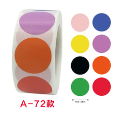 500/1000pcs/ roll Color Dot Stickers Removable 1.3cm Chroma Label for Inventory Organize,File Classification Stationery Sticker (Online Order Only)