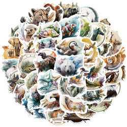 50PCS Cute Zoo Wild Animals Cartoon Stickers for Kids Toy DIY Luggage Laptop Guitar Skateboard Phone Case Bike Car Sticker (ONLINE ORDER ONLY)