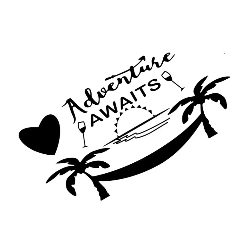 Car Stickers Graphics Adventure Awaits Camping Decor Decal For Motorhome Horsebox Caravan RV Camper Van Panel MPV Cargo (Online Order Only)