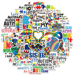 Autism Awareness Stickers 10/30/50pcs Cartoon Decals for Phone, Notebook, Skateboard, Car (ONLINE ORDER ONLY)