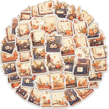 Cartoon Flower Book Stickers for Notebook Phone Luggage Guitar Laptop Bike - 10/30/50PCS (Online Order Only)