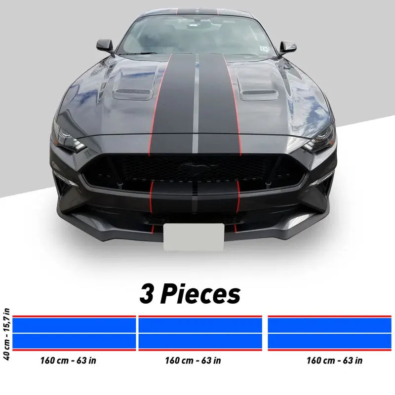 Racing Stripes Car Sticker Large Pattern Stickers Exterior Accessories Decoration Whole Body Auto Parts Die Cutting Vinyl Decals (ONLINE ORDER ONLY)