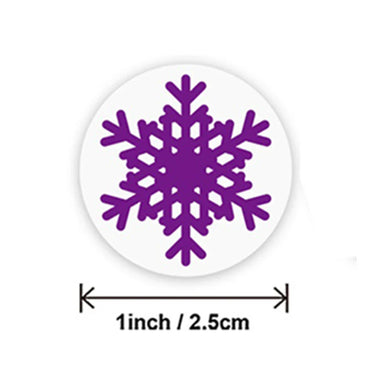 100-500pcs Color Snowflake Merry Christmas Sticker Gift Envelope Sealing Label Decoration Stationery Sticker 2.5cm (ONLINE ORDER ONLY)