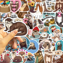 50PCS Cute Otter Animal Cartoon Sticker Decals DIY Phone Laptop Stationery Waterproof Kawaii Kids Decoration Sticker Toys (ONLINE ORDER ONLY)