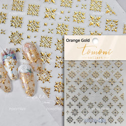 Gold Stamped Silver Totems Geometric Patterns Figure 5D Self Adhesive Nail Art Stickers Stars Bohemia Manicure Decals Wholesale (Online Order Only)