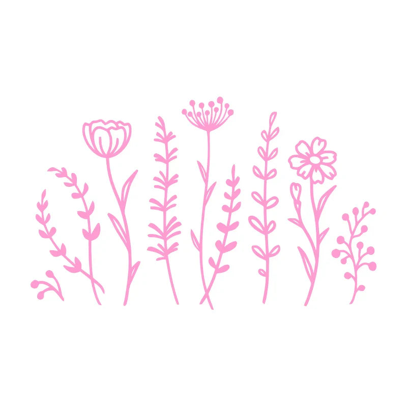 Wildflower Car Stickers Decoration Bumper laptop Sticker Rear Window Fashion Stickers Plant Lover Creative Sport PVC Vinyl Decal (ONLINE ORDER ONLY)