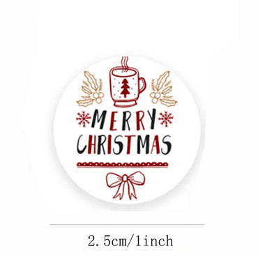 100-500pcs Merry Christmas Stickers 1Inch Santa Merry Tree Festival Sticker For Gift Package Seal Labels Wedding Decoration (ONLINE ORDER ONLY)