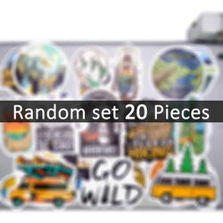 20/30/50Pieces Camping Style Decals Climbing Hiking Outdoor Explore Travel Stickers for Scrapbook Car Bike Phone Laptop Sticker (Online Order Only)