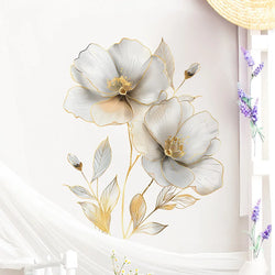 Watercolor Flower Wall Stickers Romantic Home Decor Vinyl Decals (Online Order Only)