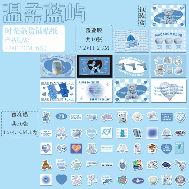 40/60Pcs/box Retro Girls House Series Sticker Hand Account DIY Album Decoration Scrapbooking Stickers Kawaii Korean Stationery (ONLINE ORDER ONLY)