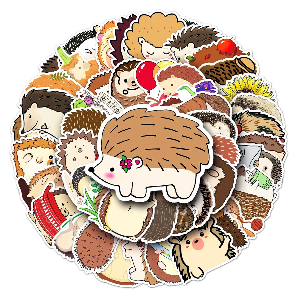 50Pcs Hedgehog Cartoon Waterproof Vinyl Stickers for Skateboard Snowboard (ONLINE ORDER ONLY)