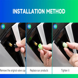 Car Luminous Tire Valve Cap Motorcycle Bike Wheel Nozzle Fluorescent External Accessories Decor Tyre Valve Stem Luminous Caps (ONLINE ORDER ONLY)