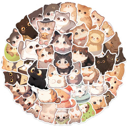 Funny Cat Cartoon Stickers 10/30/50PCS Kitty Decals for Car, Guitar, Motorcycle, Luggage, Suitcase, DIY Toy (Online Order Only)