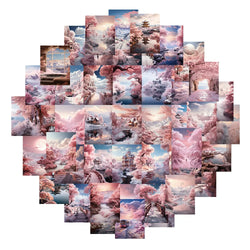 Romantic Pink Scenery Waterproof Stickers for Laptop, Motorcycle, Luggage, Snowboard, Fridge, Car - 10/30/50pcs (ONLINE ORDER ONLY)
