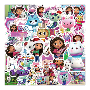 10/30/50PCS Gabby's Dollhouse Stickers Kids Toys Sticker Funny Animation Decals Cute Cat Cartoon Decoration Laptop Guitar Bike (ONLINE ORDER ONLY)