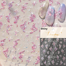 Snake Rose  Flower Chinese Knot Calabash Gourd Peony Good Fortune Self Adhesive Nail Art Stickers Manicure Decals Nail Supplies (ONLINE ORDER ONLY)