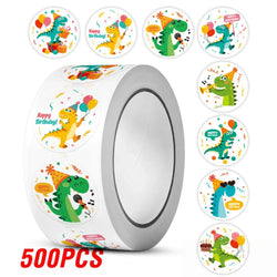 100-500pcs Round Dinosaur Stickers For Kids Teacher Reward Stickers School Supplies Animal Incentive 1inch Stationery Stickers (ONLINE ORDER ONLY)