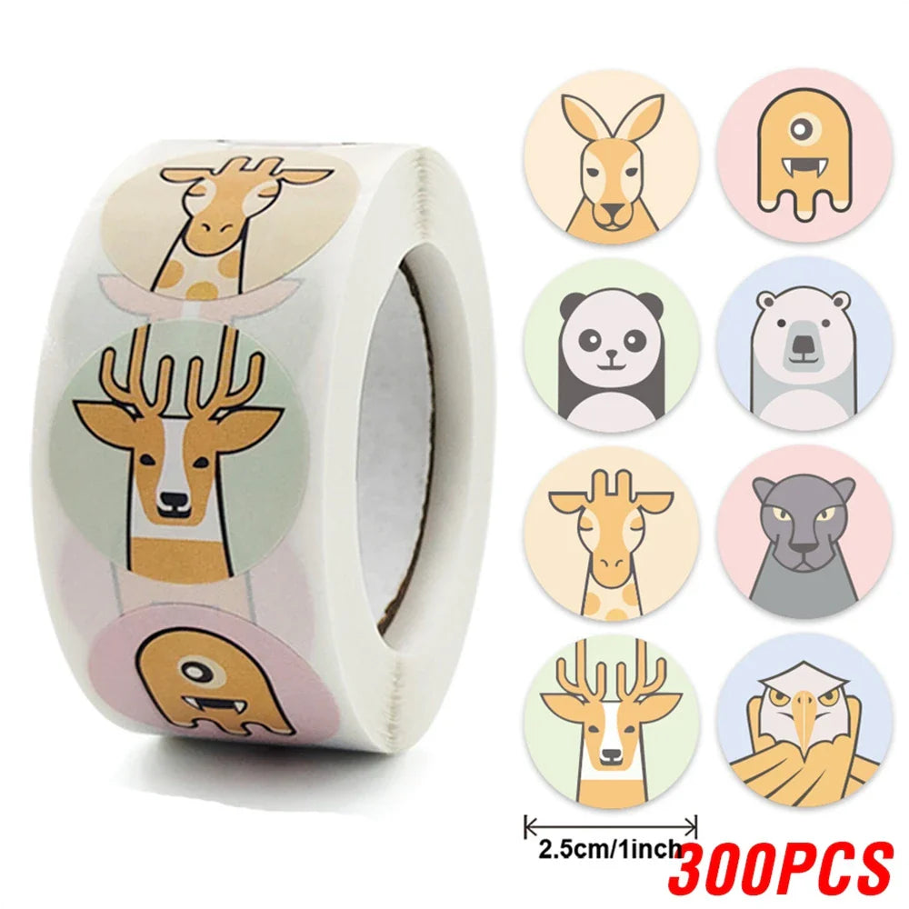 100-500PCS Children's Cartoon Stickers Little Dinosaur Pattern Kids Stationery Supplies School Teacher Supplies Reward Stickers (Online Order Only)