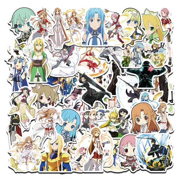 50pcs Sword Art Online Kirito Asuna Anime Stickers for DIY Decoration (Online Order Only)