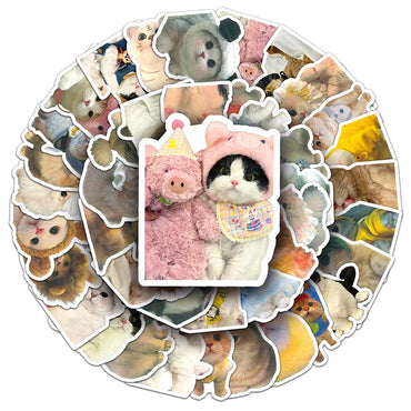 10/30/50/100PCS Kawaii Cats Stickers Cute Kitten Decals Toys DIY Phone Laptop Scrapbook Stationery Fridge Car Funny Meme Sticker (Online Order Only)