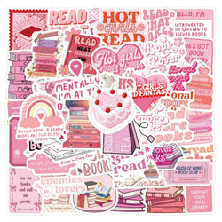 60Pcs/Set New Pink Bookish Reading Stickers Kids DIY Laptop Phone Case Water Cup Diary Graffiti Stickers Toys Gift (Online Order Only)