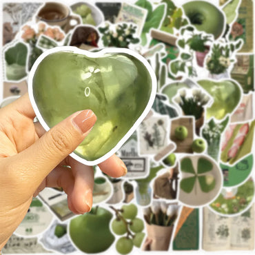 10/30/62PCS Cartoon Plant Ins Style Green Stickers Aesthetic Decals DIY Notebook Skateboard Phone Fridge Guitar Kids Sticker Toy (ONLINE ORDER ONLY)