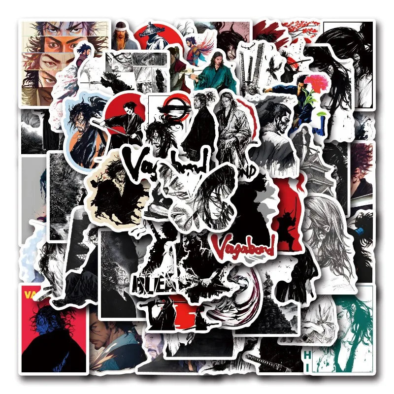 55pcs Vagabond Anime Stickers for Suitcase, Phone, Car, Laptop, Scooter, Fridge (Online Order Only)