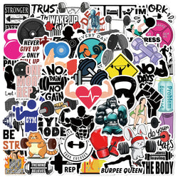 Cartoon Fitness Graffiti Stickers for Skateboard, Laptop, Phone, Luggage, Kids Toys (10/30/50pcs) (Online Order Only)