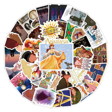 10/30/54PCS Anastasia Stickers Healing Movies Cartoon Sticker Graffiti Toy Luggage Laptop Phone Guitar Car Bike Skateboard Decal (ONLINE ORDER ONLY)