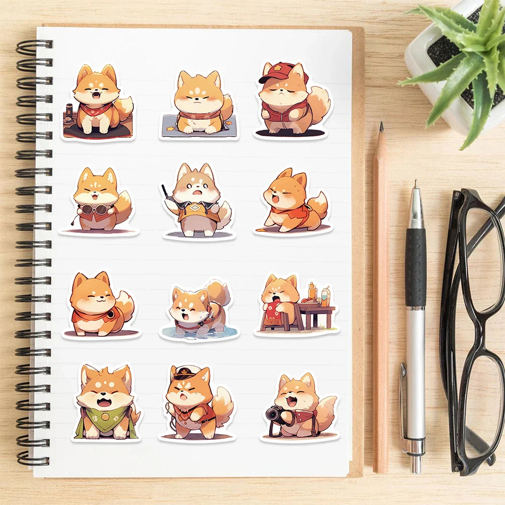 52Pcs Puppy Cartoon Stickers For Car Motorcycle Travel Luggage Guitar Waterproof Graffiti Kids Sticker (Online Order Only)
