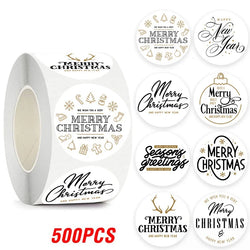 100-500pcs Christmas Theme Seal Labels Stickers For DIY Gift Baking Package Envelope Stationery Decoration 1inch (Online Order Only)