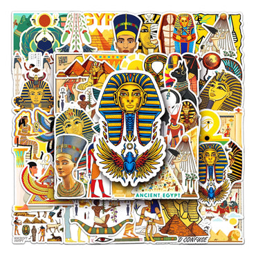 50Pcs Pharaoh Cartoon Waterproof Vinyl Stickers for Skateboard Snowboard (ONLINE ORDER ONLY)