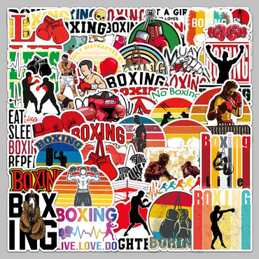 50pcs Boxing Sports Graffiti Stickers for Helmet, Wall, Desktop Decoration (ONLINE ORDER ONLY)